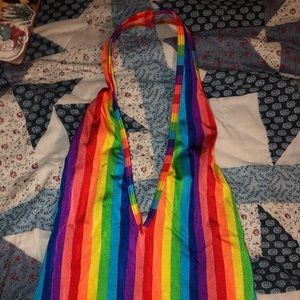 Striped rainbow jumpsuit/bodysuit